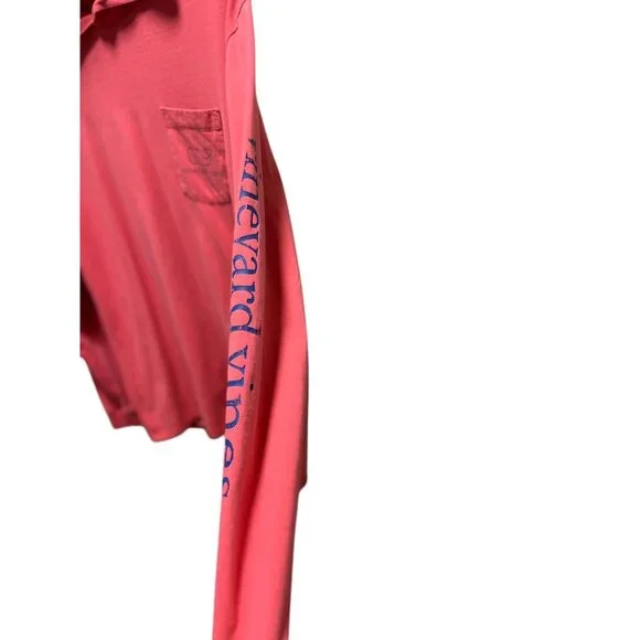 Vineyard Vines Hooded Whale Logo Back Hit Tee Shirt Melon Size M Coastal Casual - Picture 11 of 15